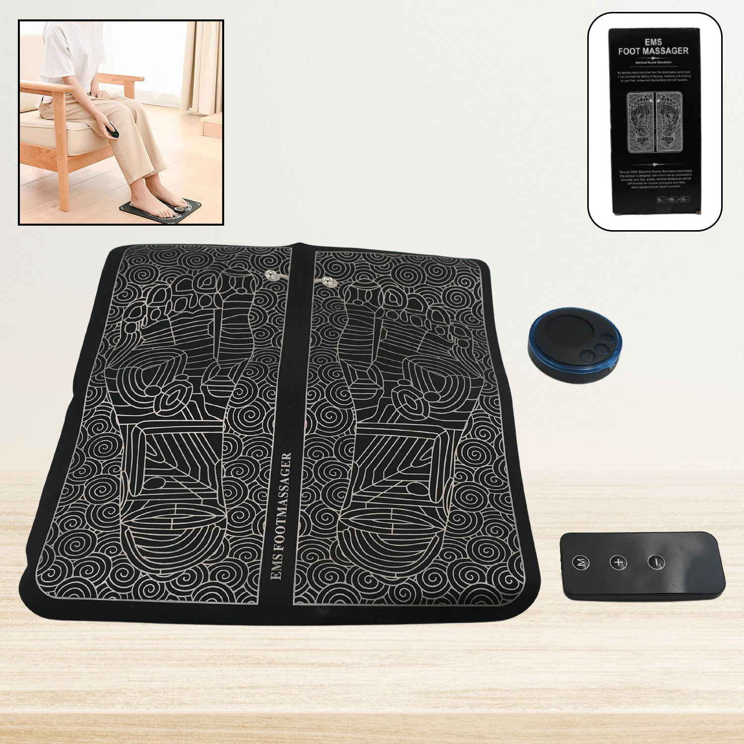 12616 Remote Control Massage, USB Foot Massager, Electric EMS Foot Massage Machine, Rechargeable Portable Folding Automatic with 8 Mode 19 Intensity, 15 Minute Auto Run for Legs, Body, Hand Therapy 12616 Remote Control Massage, USB Foot Massager, Electric EMS Foot Massage Machine, Rechargeable Portable Folding Automatic with 8 Mode 19 Intensity, 15 Minute Auto Run for Legs, Body, Hand Therapy